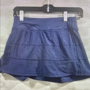 Lululemon Pace Rival Mid Rise Skirt Skort SZ 2 Navy Blue Tennis Pickleball Run